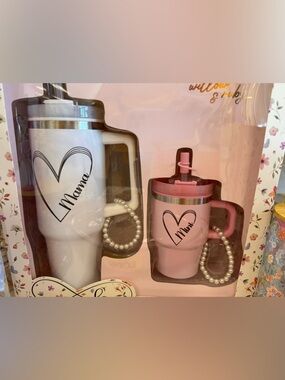 Mama & Mini Tumbler Set - Pink and White